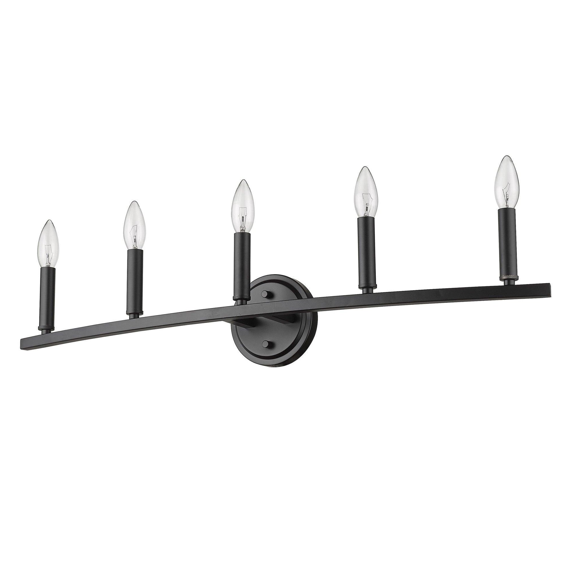 Sawyer 5-Light Matte Black Vanity - AFS