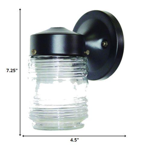 Black Standard Jelly Jar One Light Outdoor Wall Light - AFS