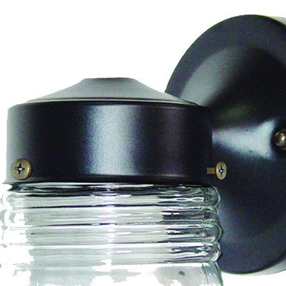 Black Standard Jelly Jar One Light Outdoor Wall Light - AFS