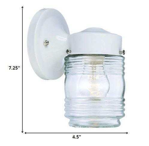 White Standard Jelly Jar One Light Outdoor Wall Light - AFS