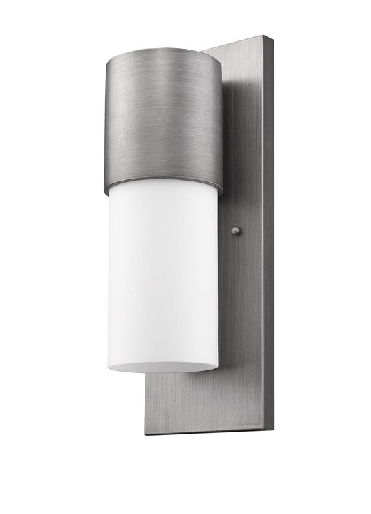 Contemporary Brushed Silver and White Wall Light - AFS