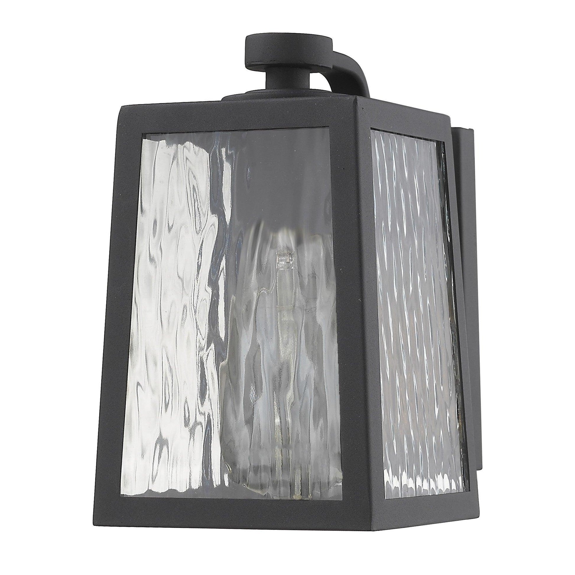 Matte Black glass panels Outdoor Wall Light - AFS