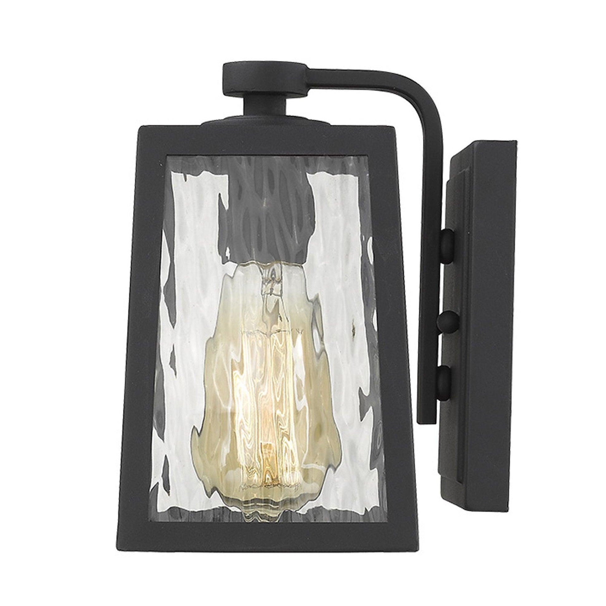 Matte Black glass panels Outdoor Wall Light - AFS