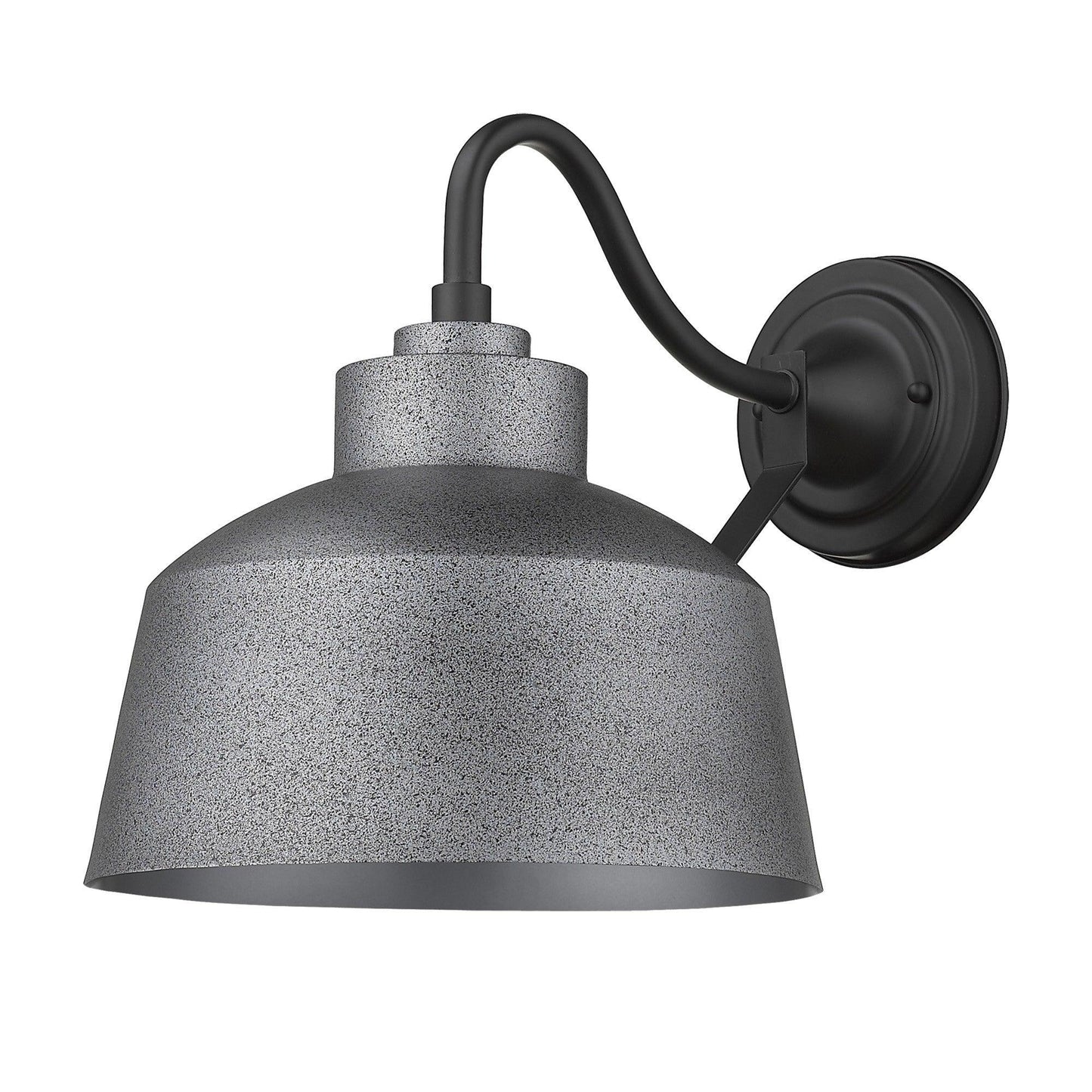 Pebbled Gray Bowl Shape Outdoor Wall Light - AFS