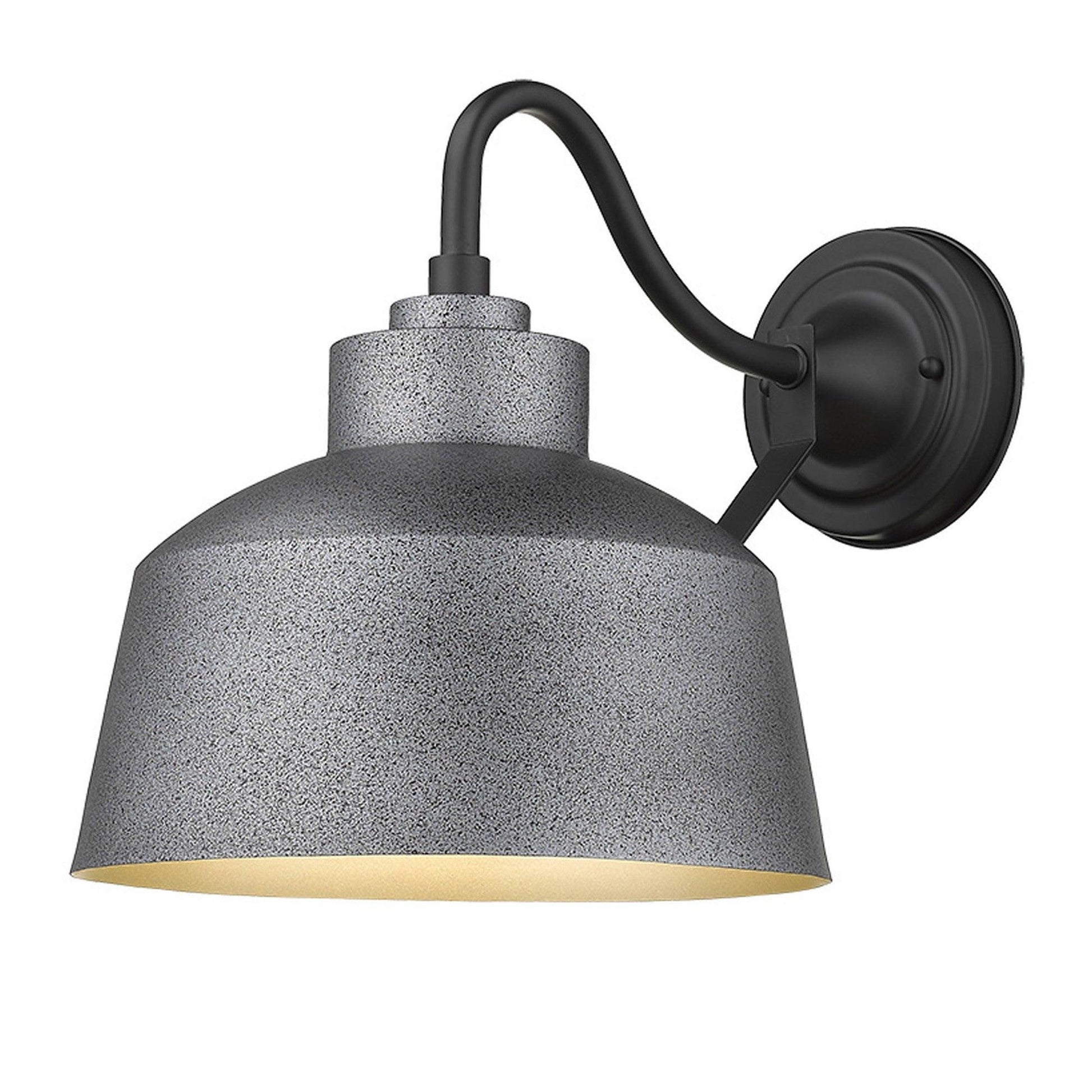 Pebbled Gray Bowl Shape Outdoor Wall Light - AFS