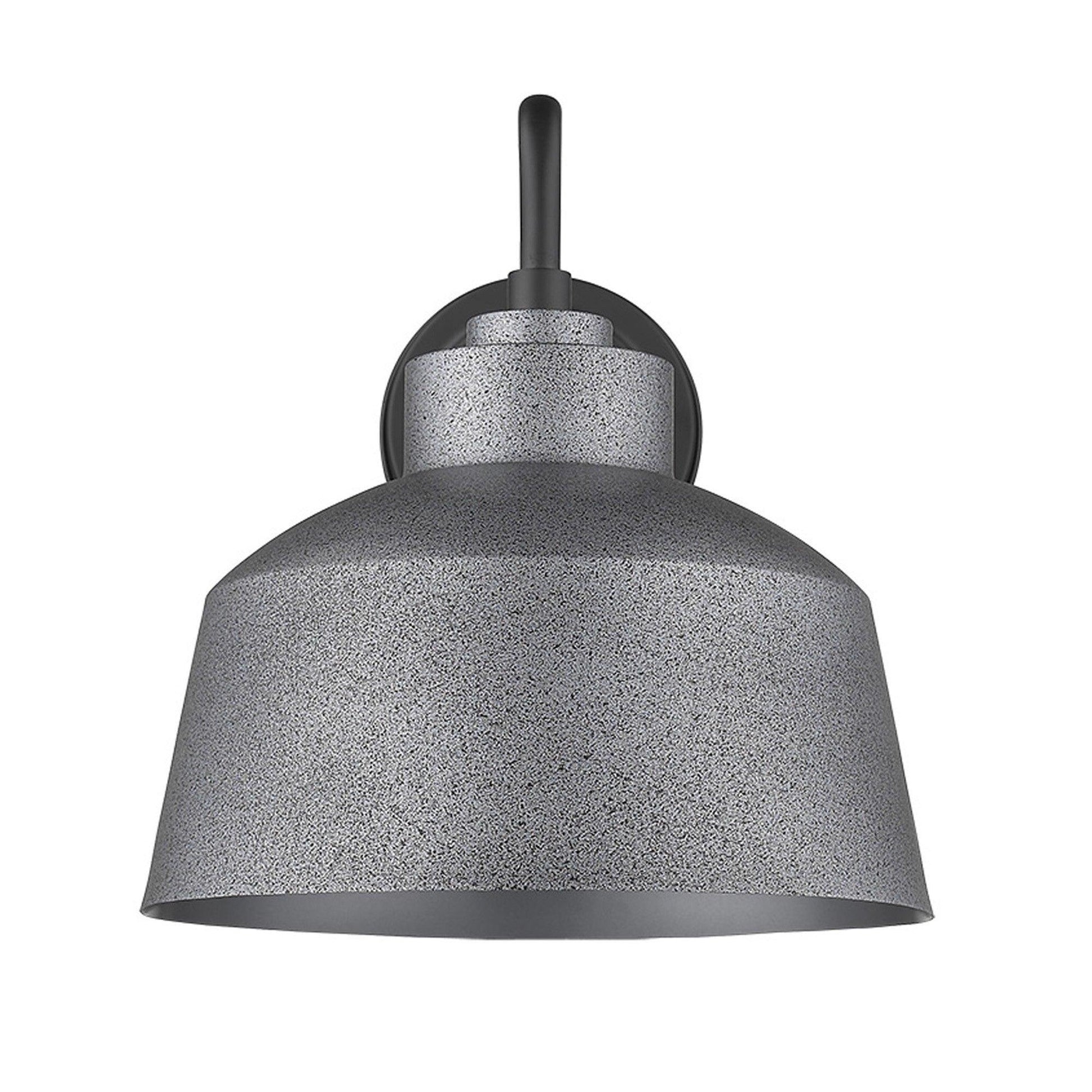 Pebbled Gray Bowl Shape Outdoor Wall Light - AFS