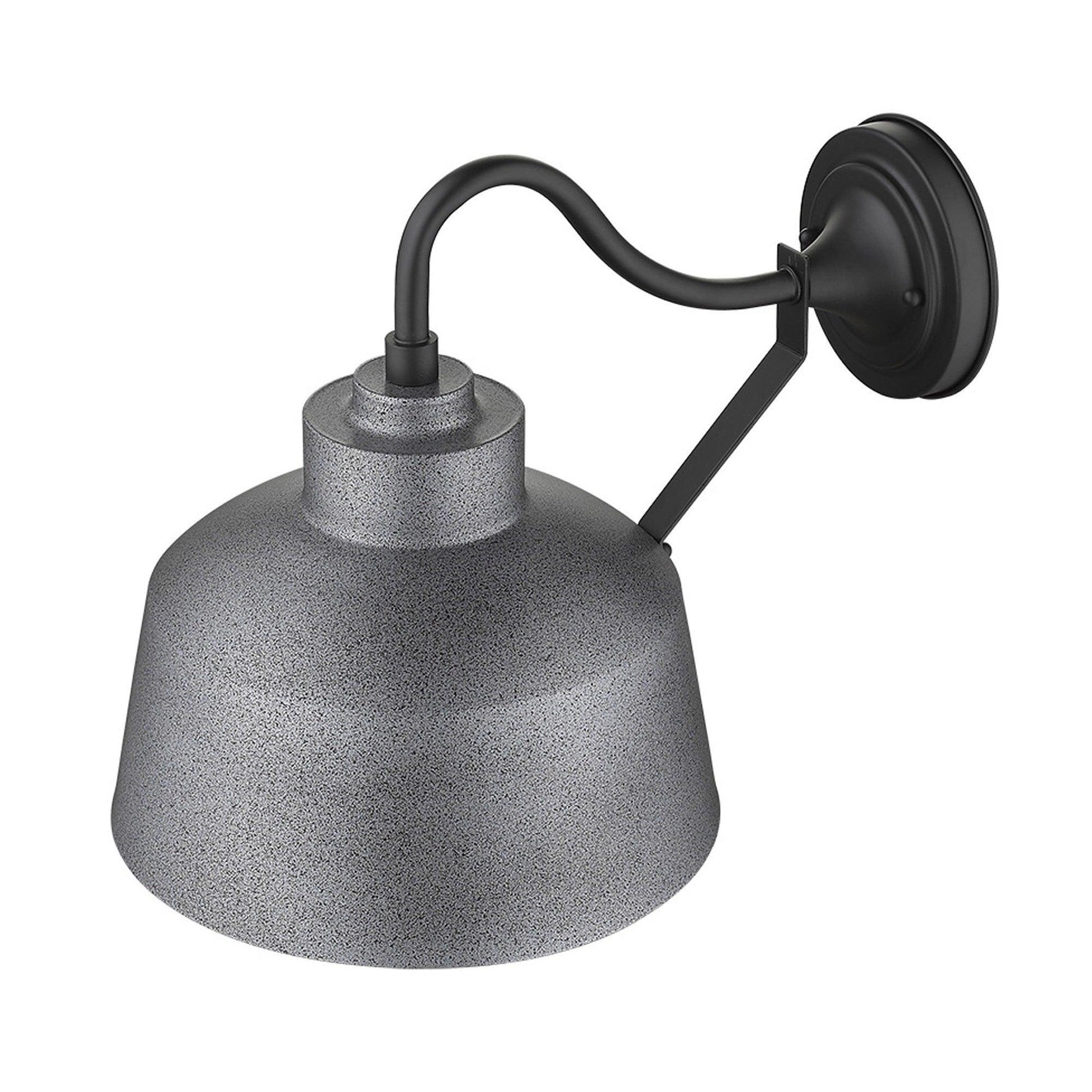 Pebbled Gray Bowl Shape Outdoor Wall Light - AFS