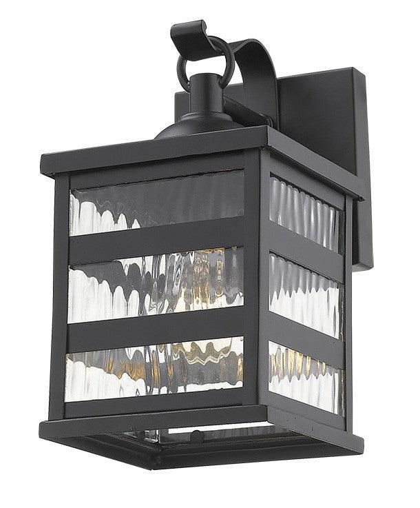 Glass panel Matte Black Outdoor Cage Light - AFS