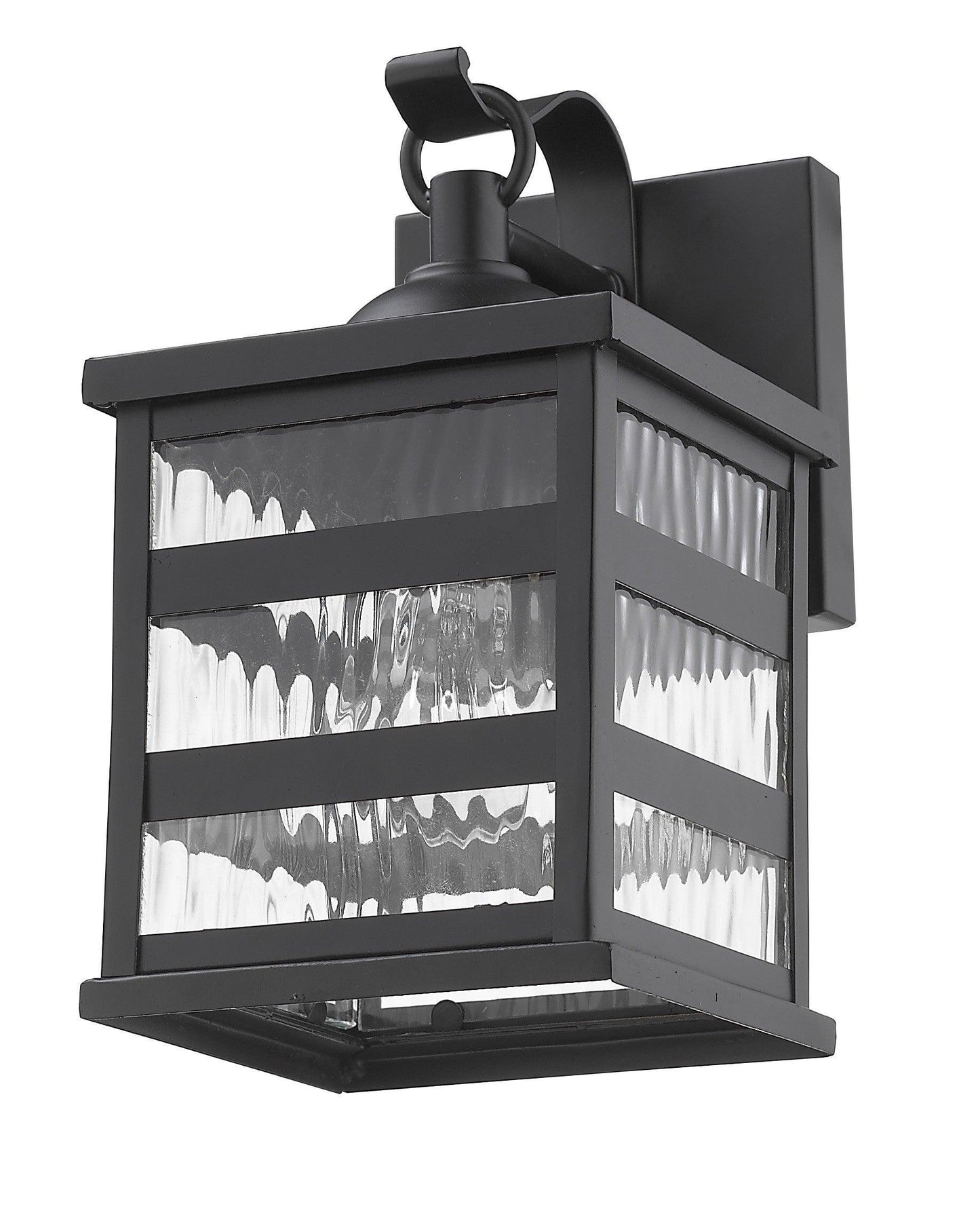 Glass panel Matte Black Outdoor Cage Light - AFS