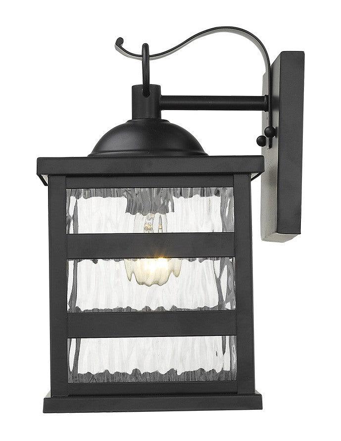 Glass panel Matte Black Outdoor Hanging Light - AFS