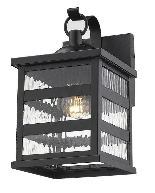 Glass panel Matte Black Outdoor Hanging Light - AFS