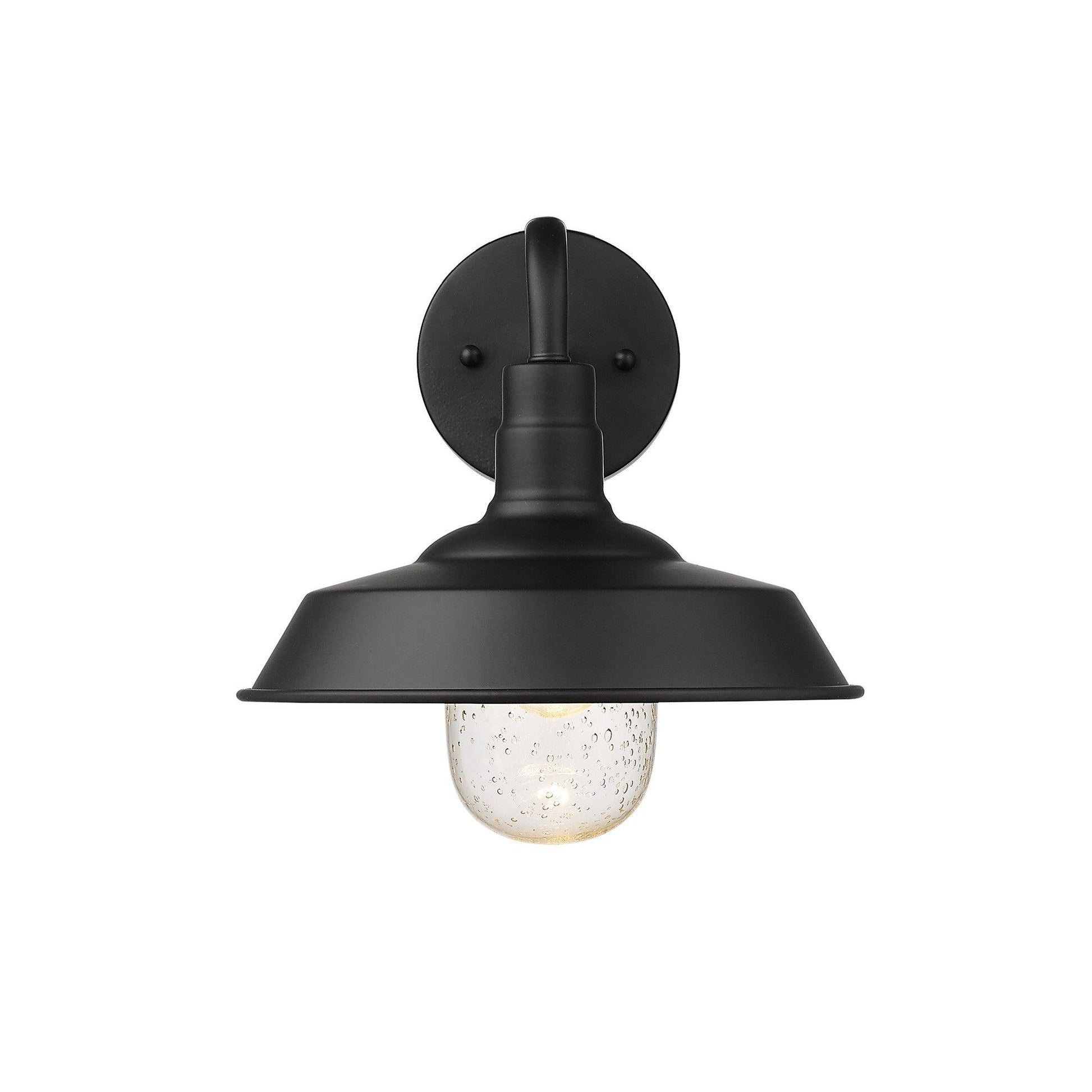 Matte Black Shallow Plate Shape Wall Light - AFS