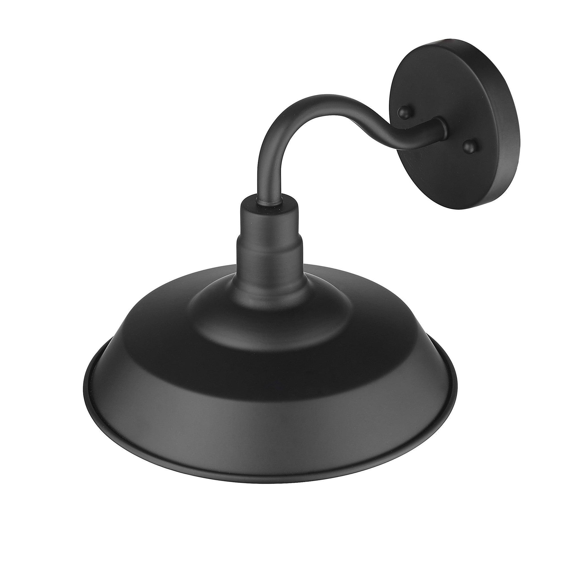 Matte Black Shallow Plate Shape Wall Light - AFS