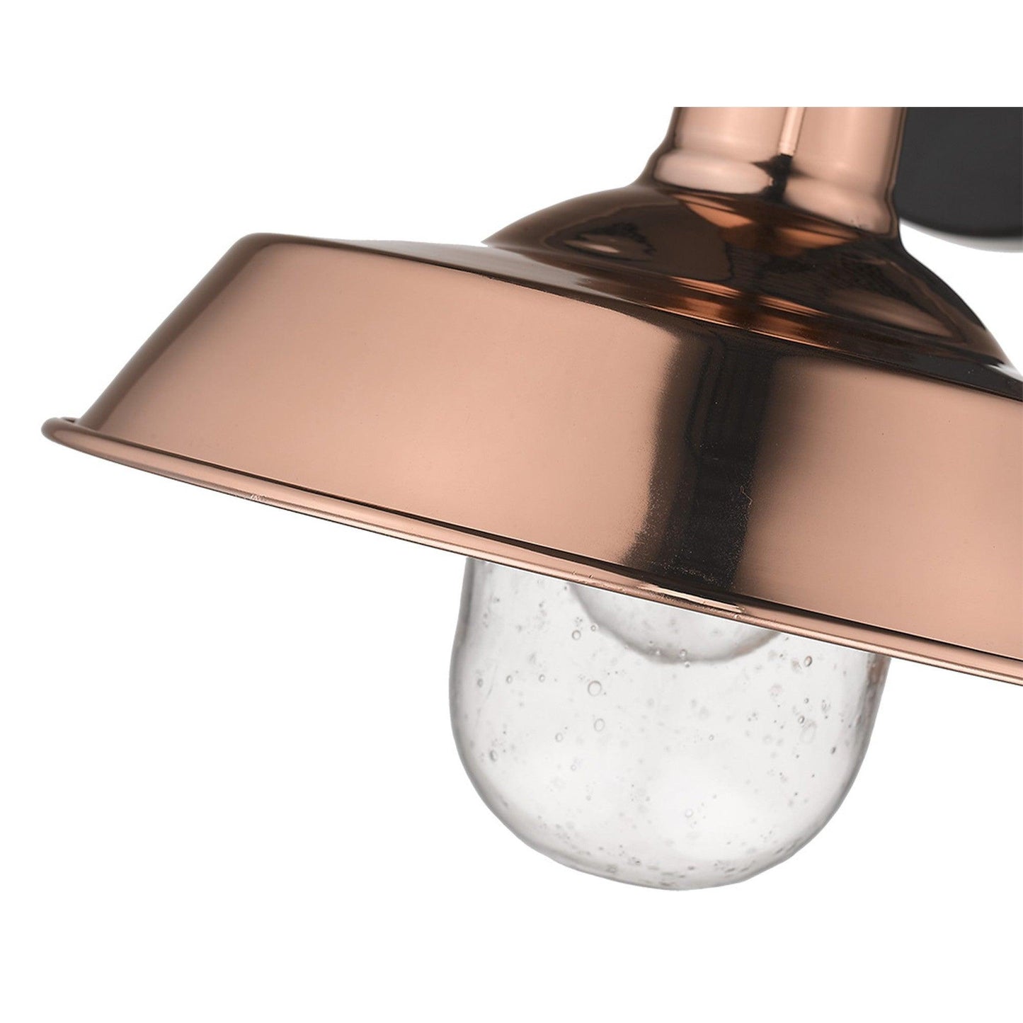 Shiny Copper Shallow Plate Shape Wall Light - AFS