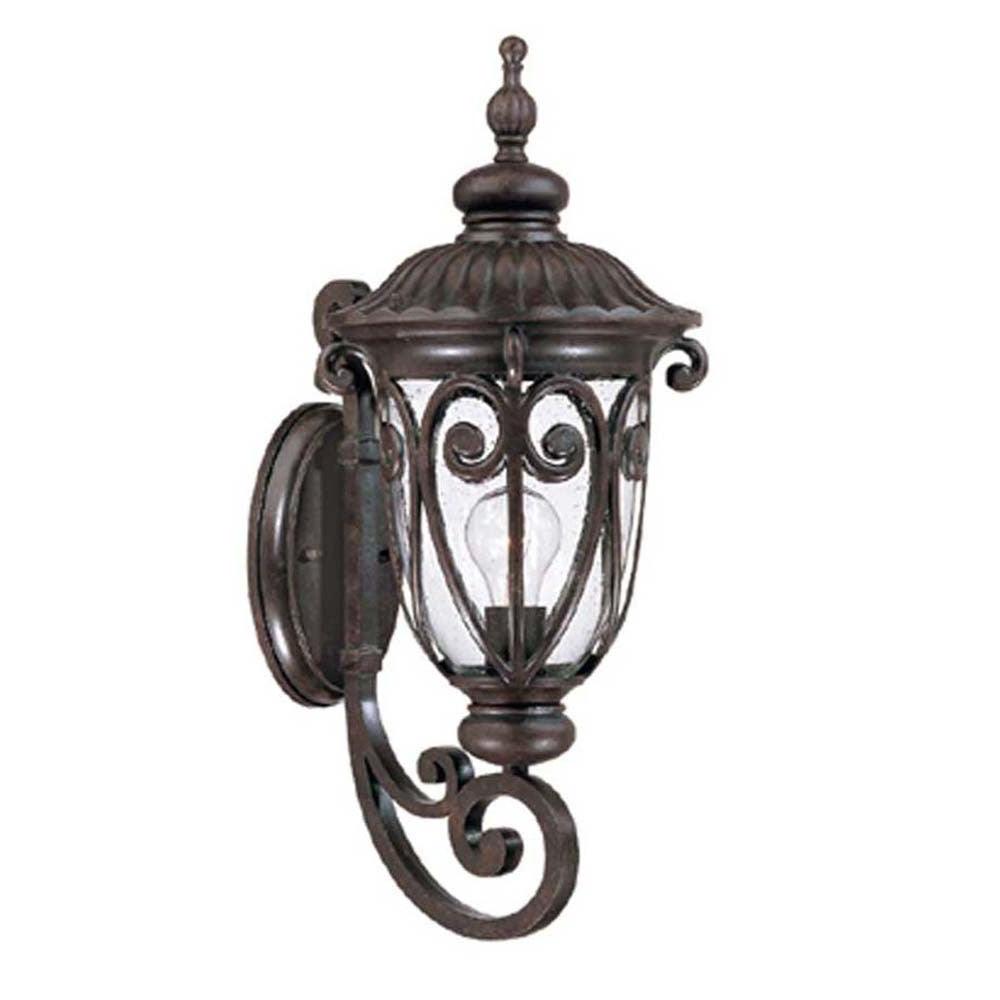 Naples 1-Light Marbelized Mahogany Wall Light - AFS