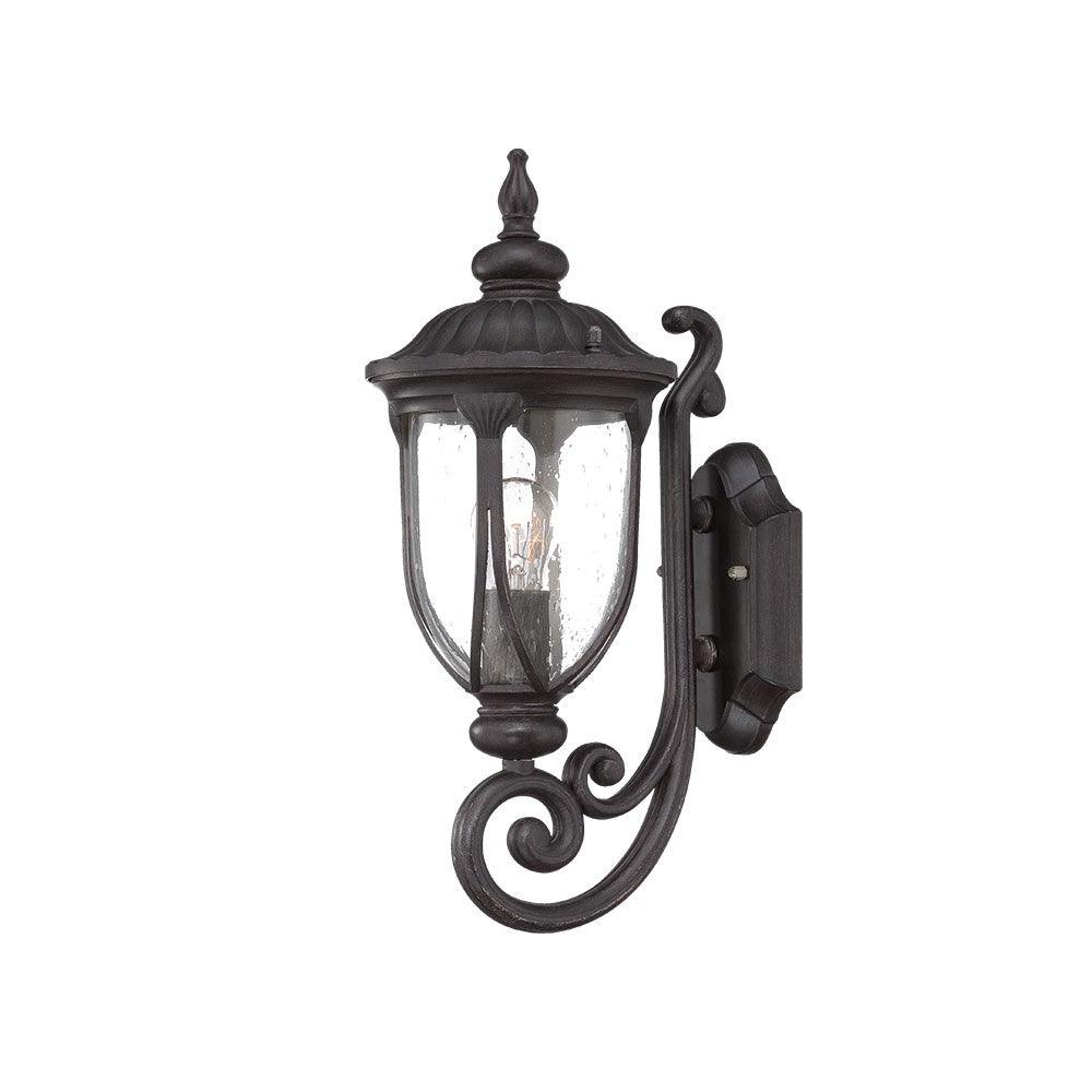 Black Cast Aluminum Glass Lantern Wall Light - AFS