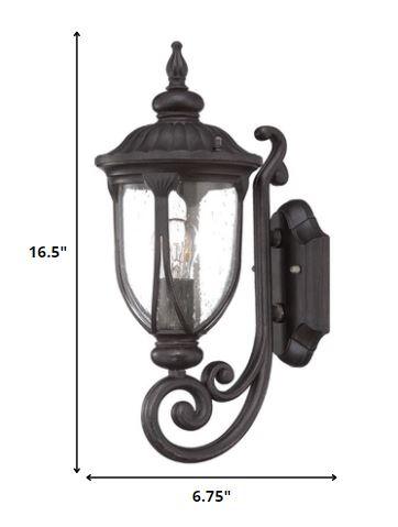 Black Cast Aluminum Glass Lantern Wall Light - AFS