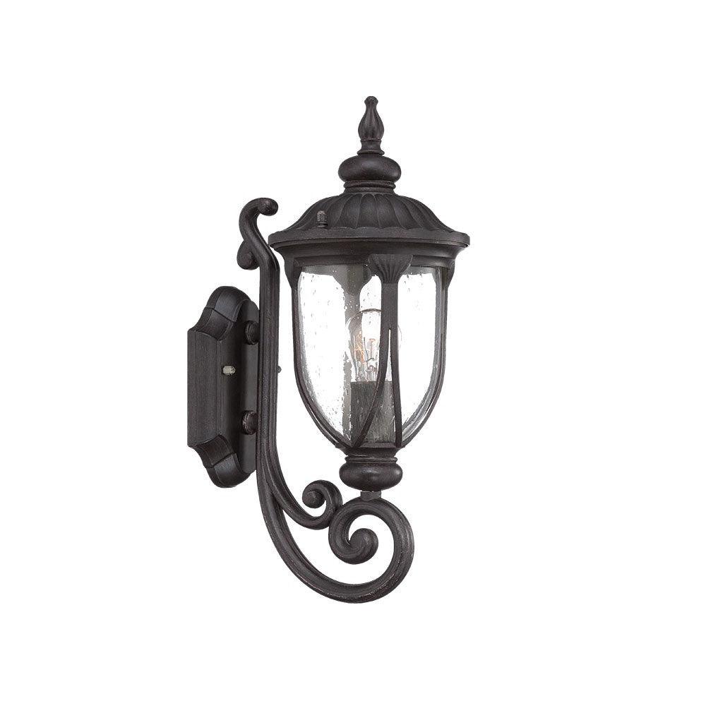 Black Cast Aluminum Glass Lantern Wall Light - AFS