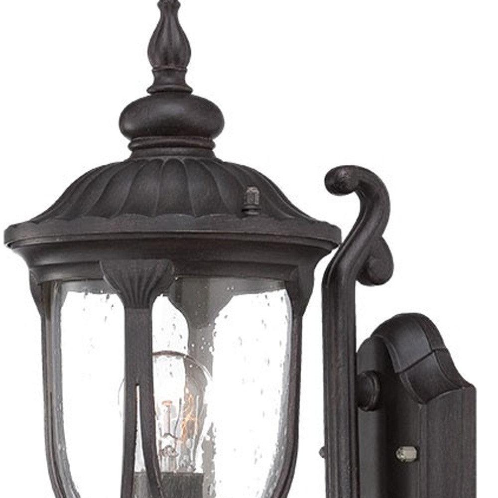 Black Cast Aluminum Glass Lantern Wall Light - AFS