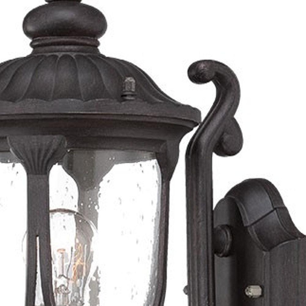 Black Cast Aluminum Glass Lantern Wall Light - AFS