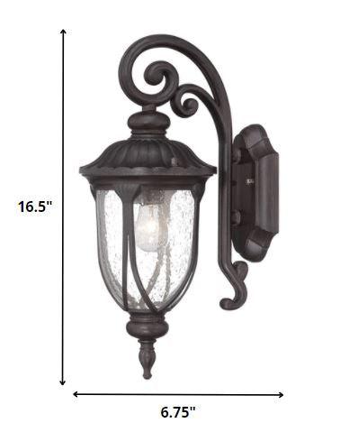 Black Cast Aluminum Glass Lantern Wall Sconce - AFS