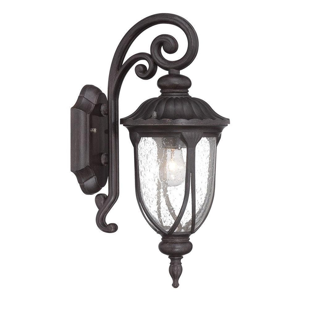 Black Cast Aluminum Glass Lantern Wall Sconce - AFS