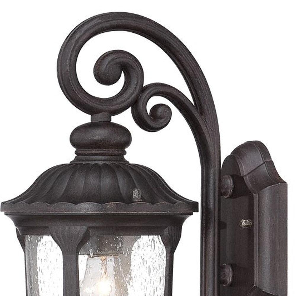 Black Cast Aluminum Glass Lantern Wall Sconce - AFS