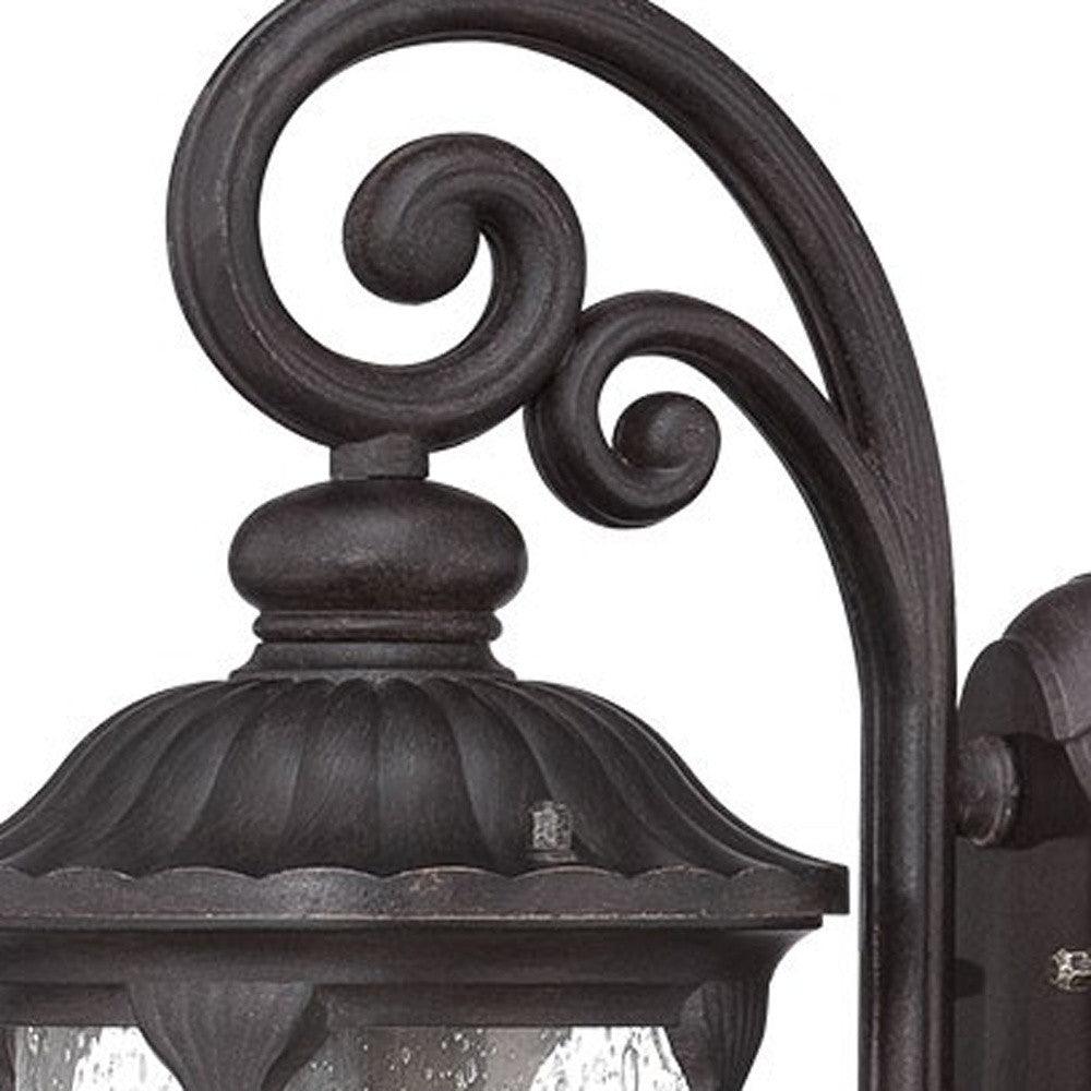 Black Cast Aluminum Glass Lantern Wall Sconce - AFS