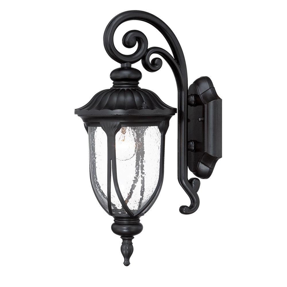 Matte Black Cast Aluminum Glass Lantern Wall Sconce - AFS