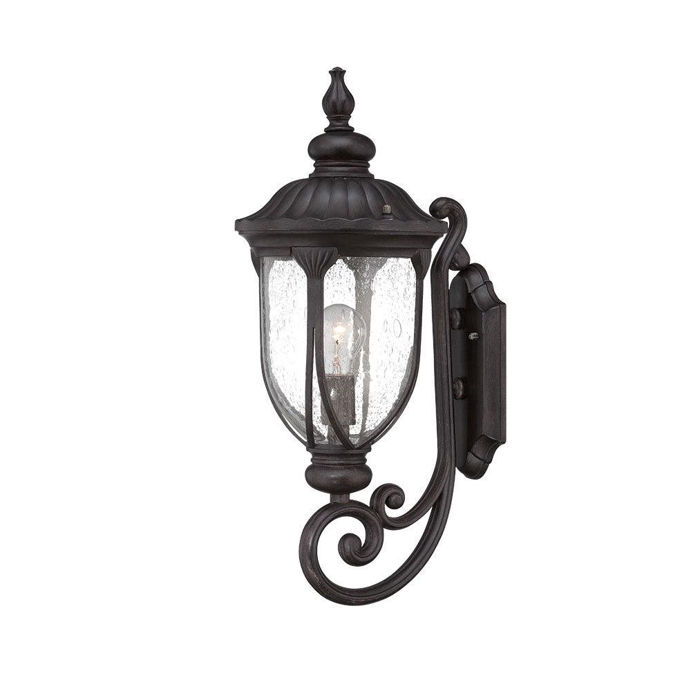 XL Black Cast Aluminum Glass Lantern Wall Light - AFS