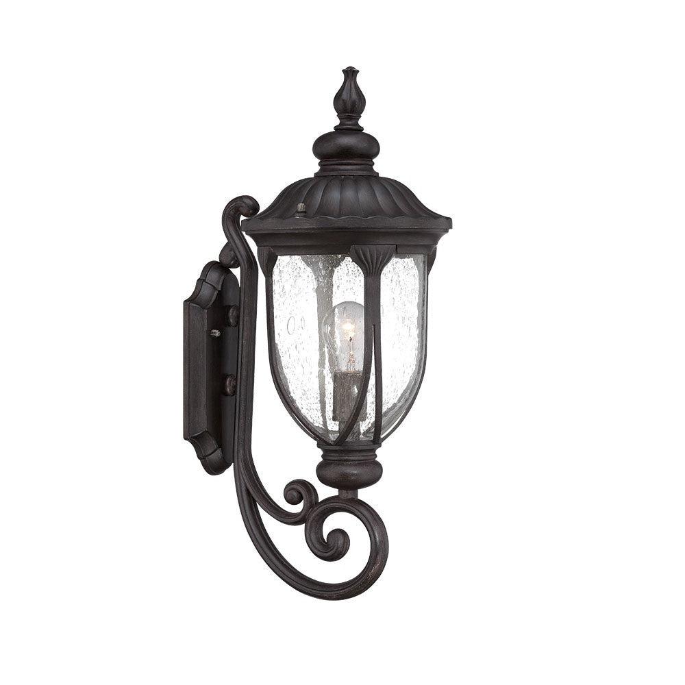 XL Black Cast Aluminum Glass Lantern Wall Light - AFS