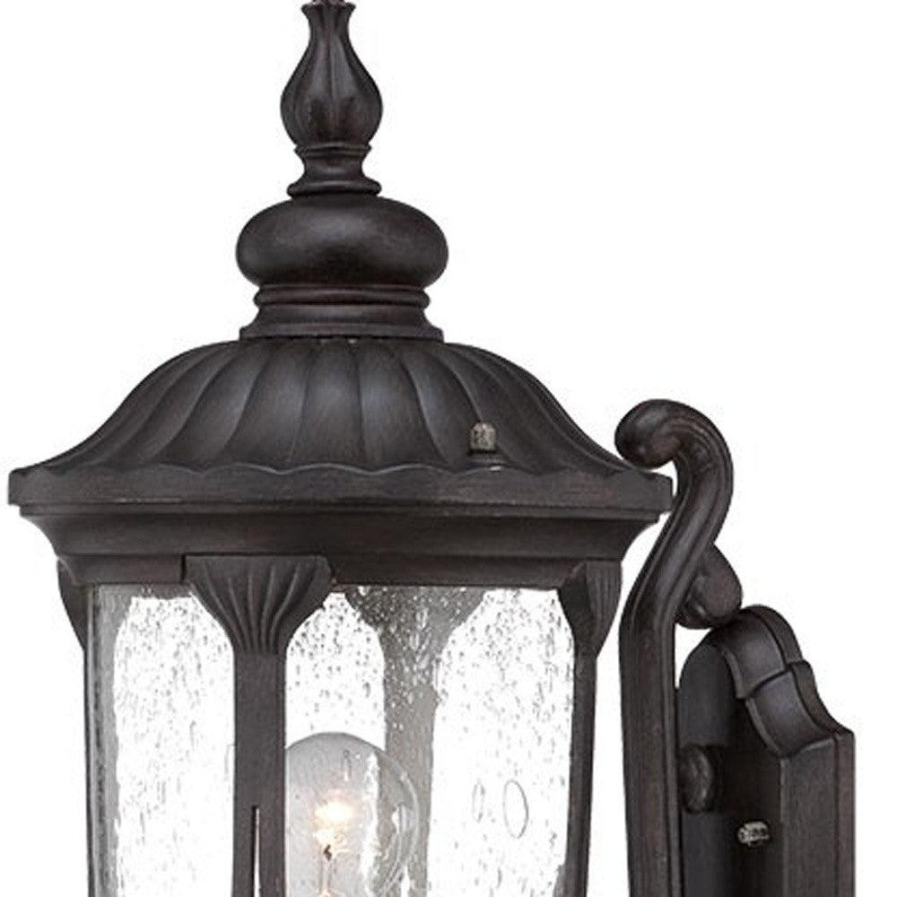 XL Black Cast Aluminum Glass Lantern Wall Light - AFS