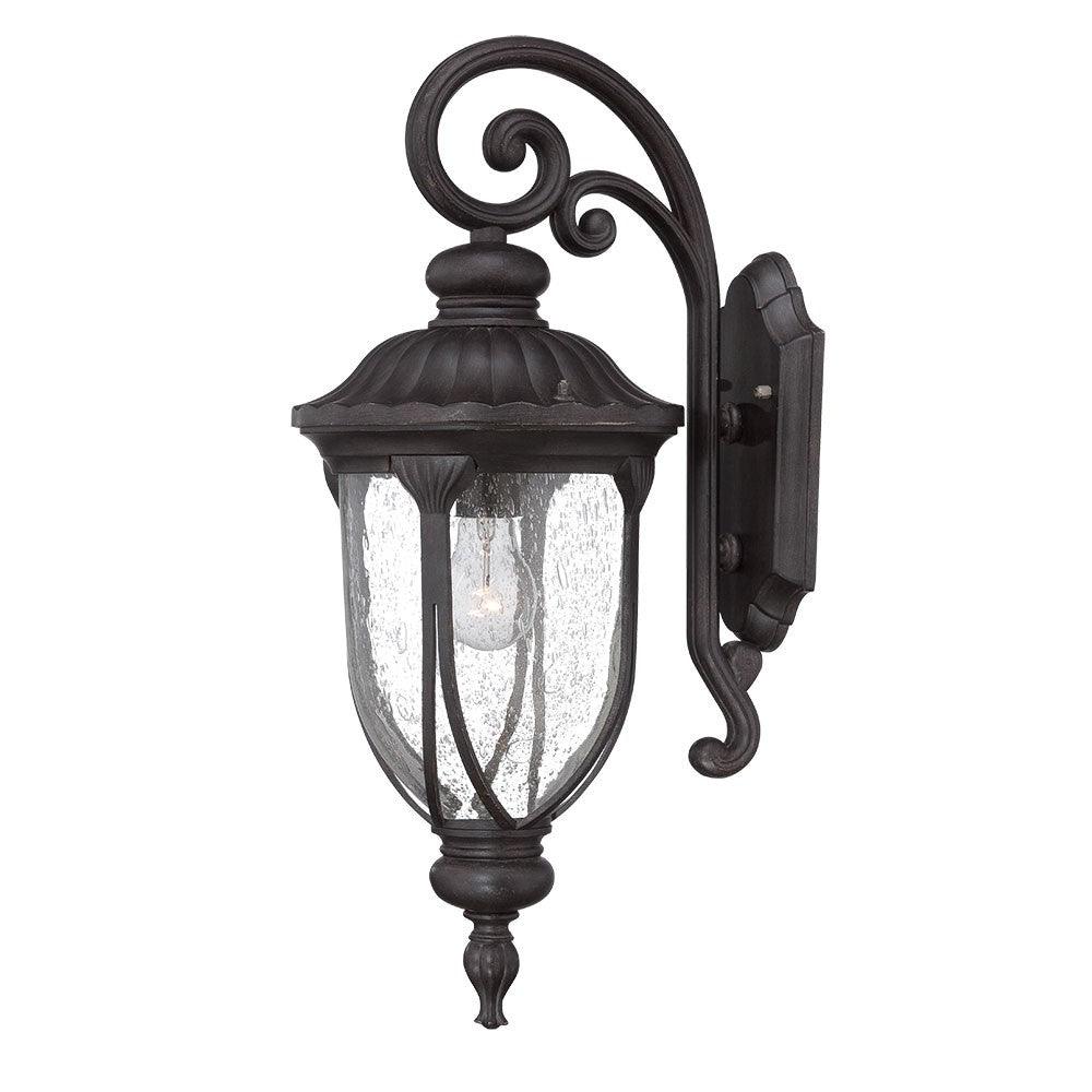 XL Black Cast Aluminum Glass Lantern Wall Sconce - AFS