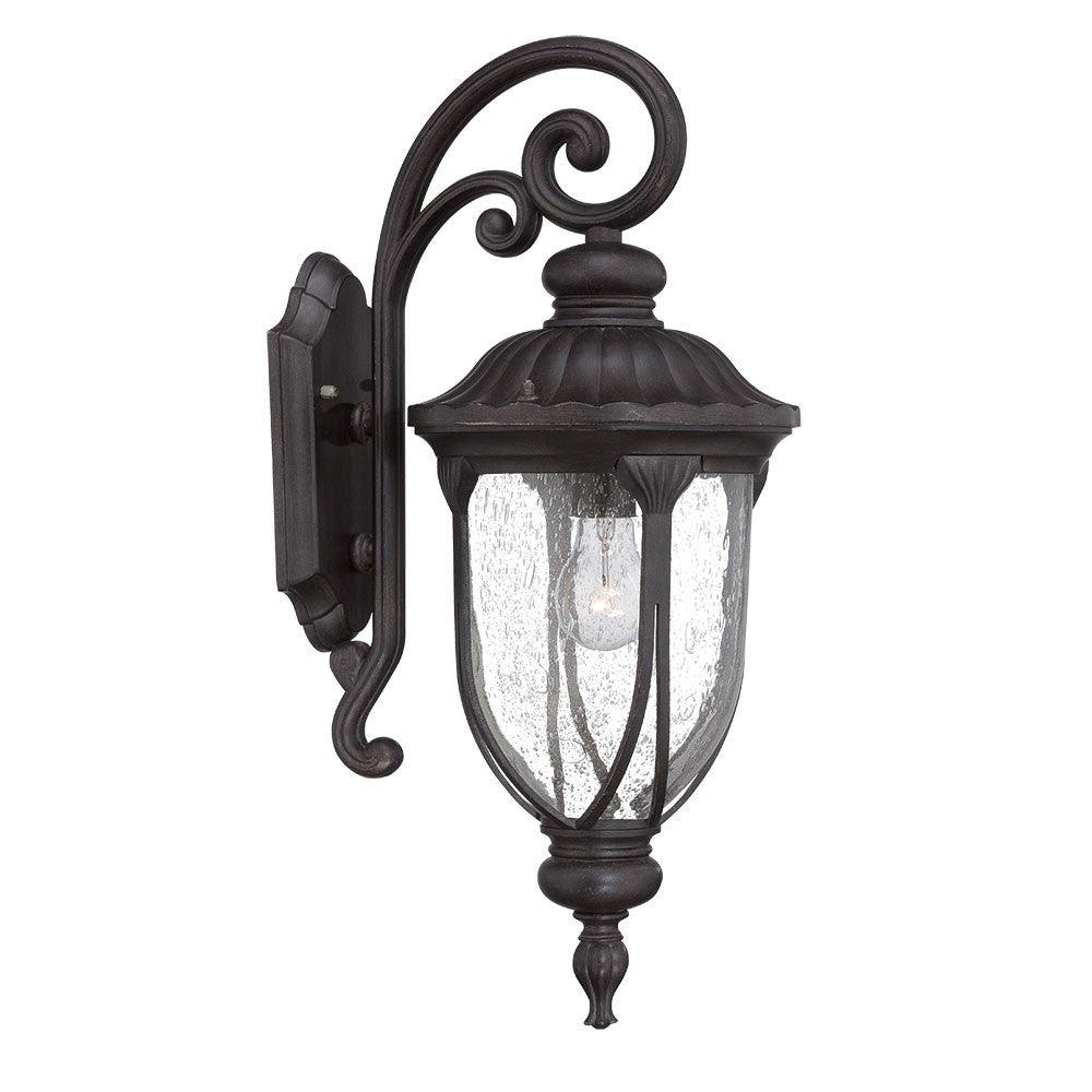 XL Black Cast Aluminum Glass Lantern Wall Sconce - AFS