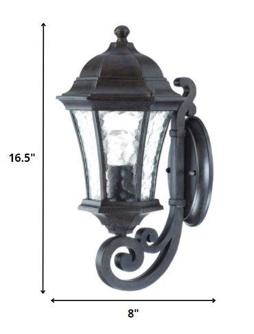 Antique Black Tapered Lantern Wall Light - AFS