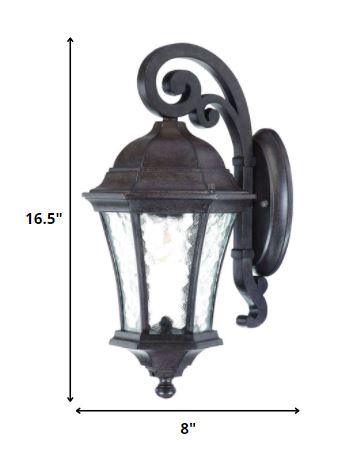 Antique Black Tapered Hanging Lantern Wall Light - AFS