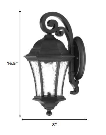 Matte Black Tapered Hanging Lantern Wall Light - AFS