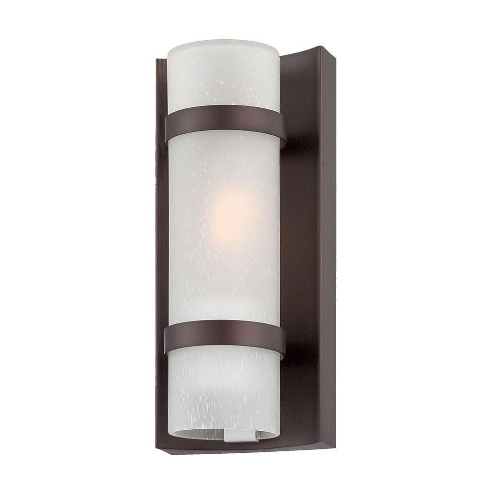 Bronze and White Glass Wall Sconce - AFS