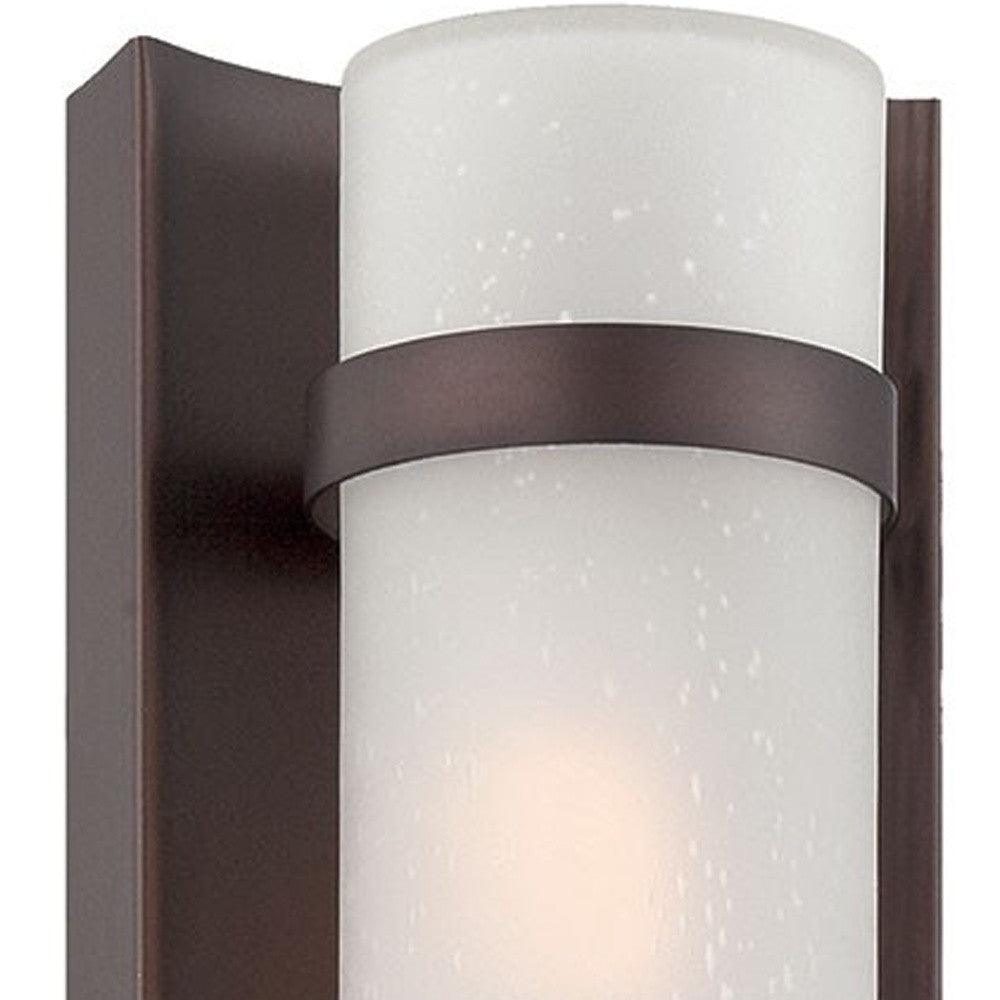 Bronze and White Glass Wall Sconce - AFS