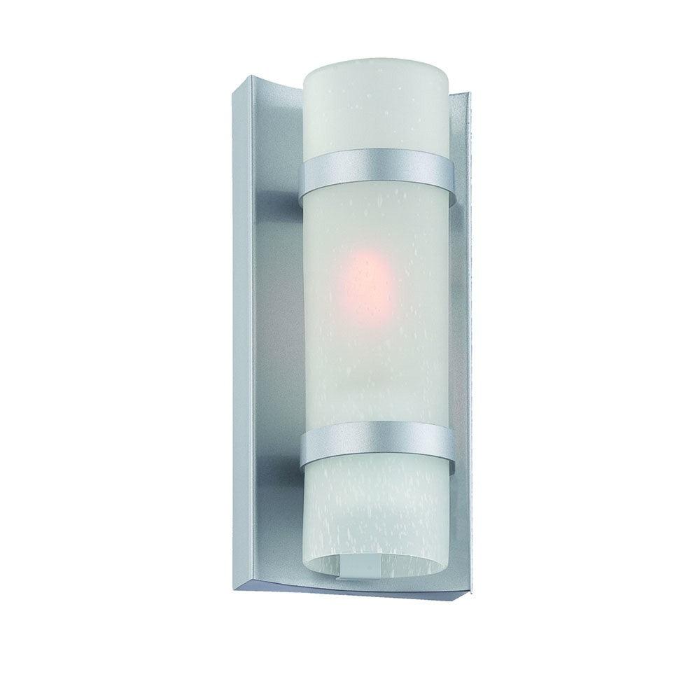 Brushed Silver and White Glass Wall Sconce - AFS