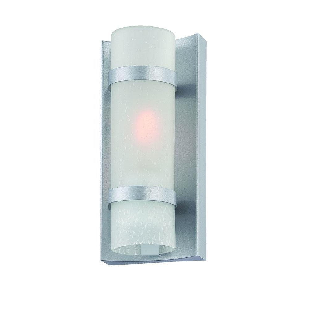 Brushed Silver and White Glass Wall Sconce - AFS