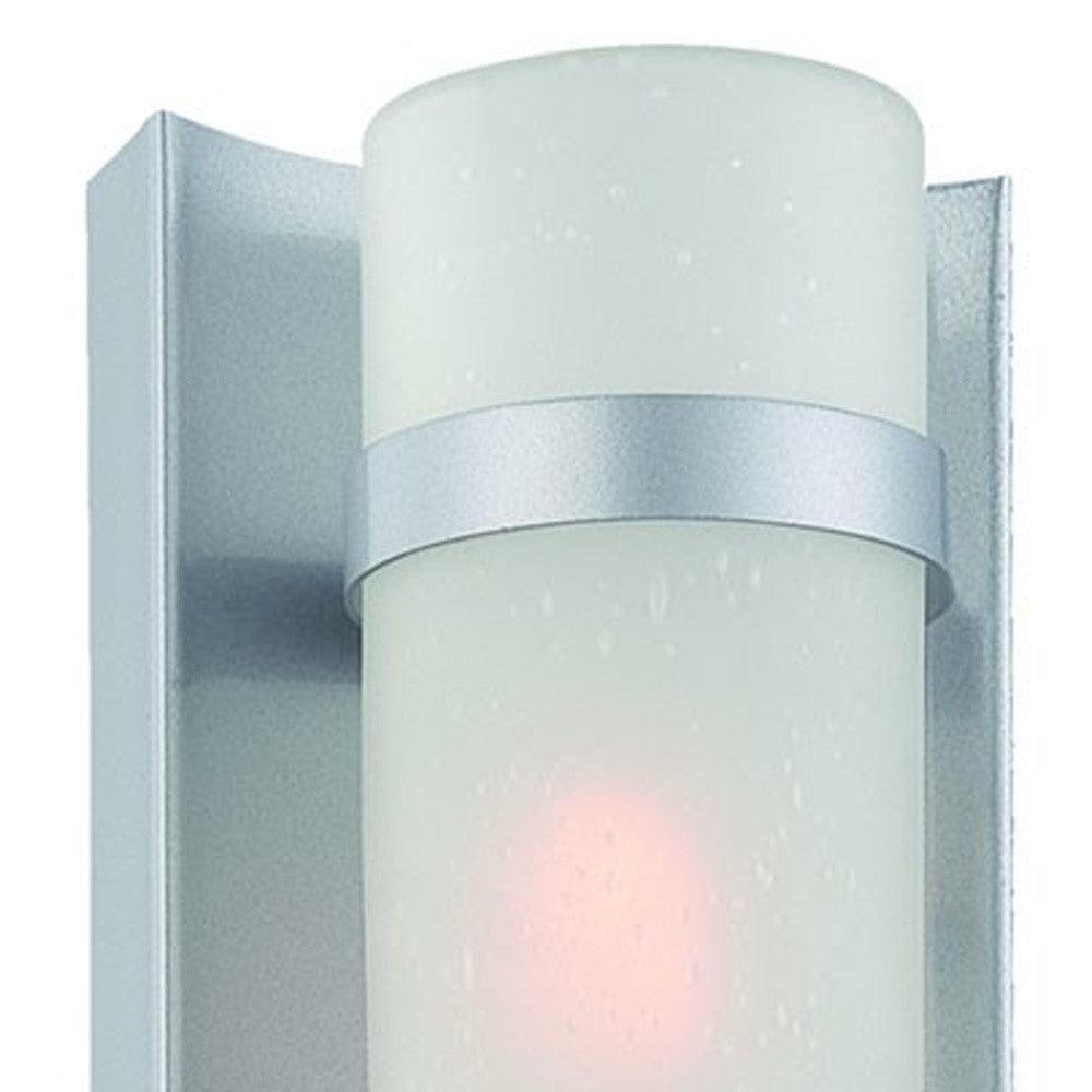 Brushed Silver and White Glass Wall Sconce - AFS