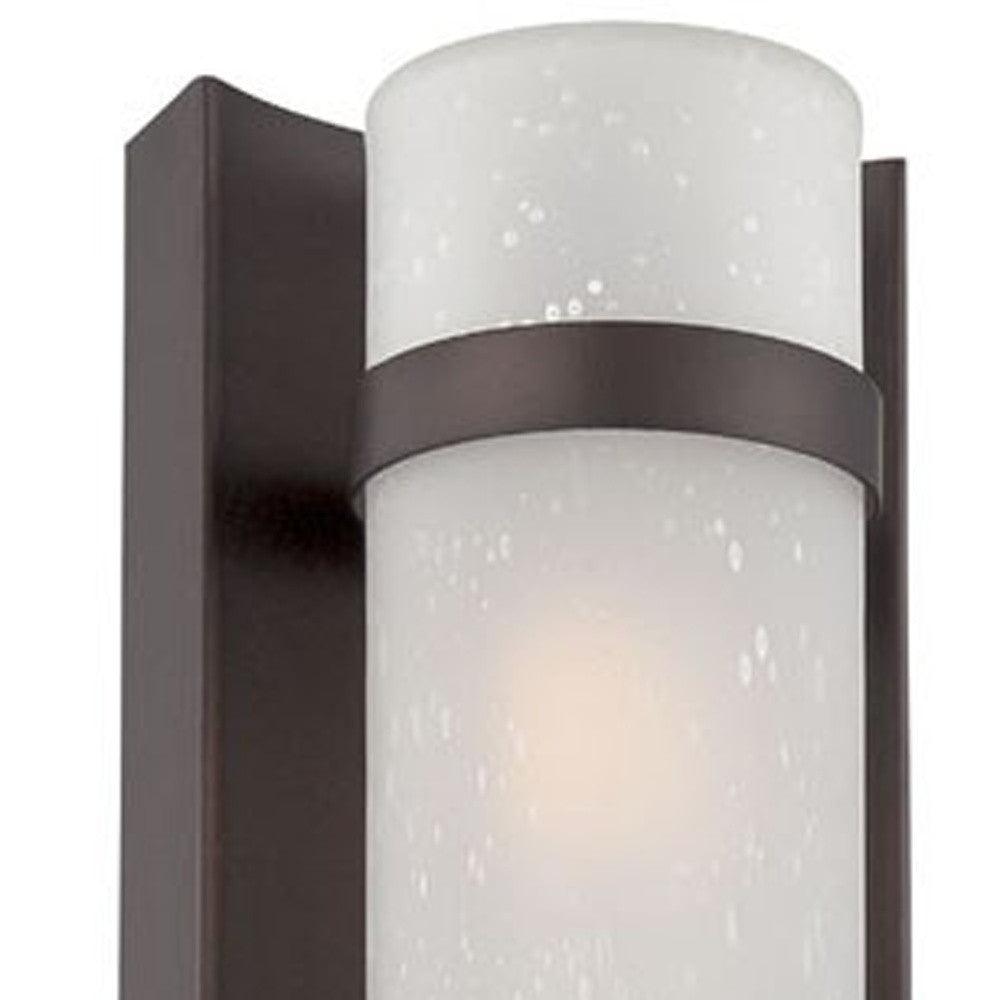 Two Light Bronze and White Glass Wall Sconce - AFS