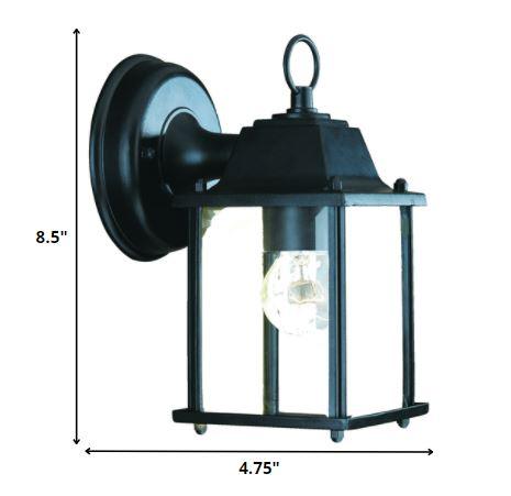 Matte Black Hanging Glass Lantern Wall Light - AFS