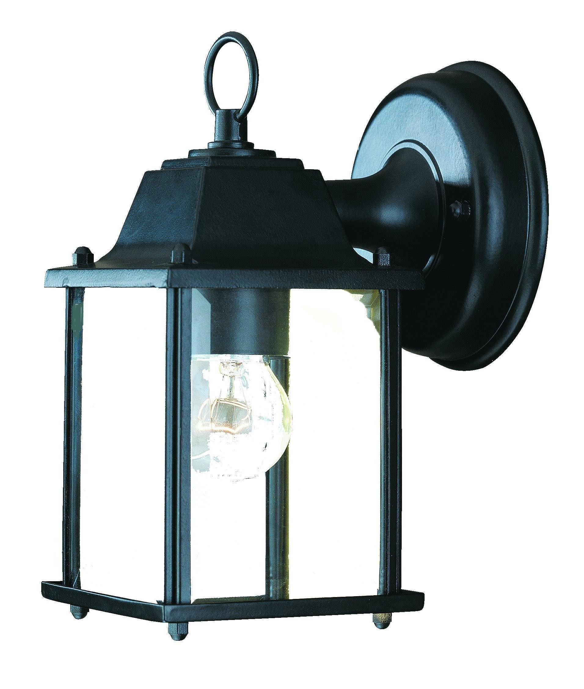 Matte Black Hanging Glass Lantern Wall Light - AFS