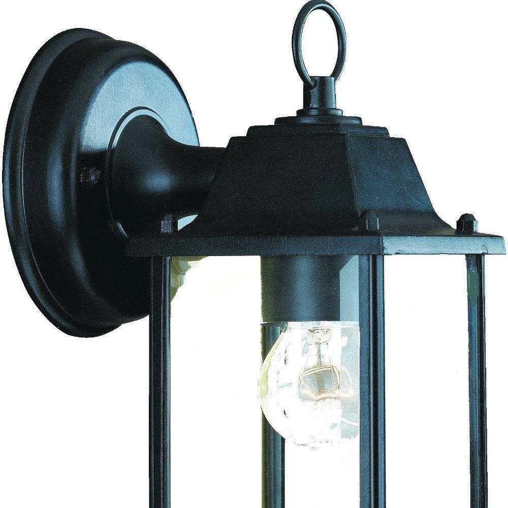 Matte Black Hanging Glass Lantern Wall Light - AFS