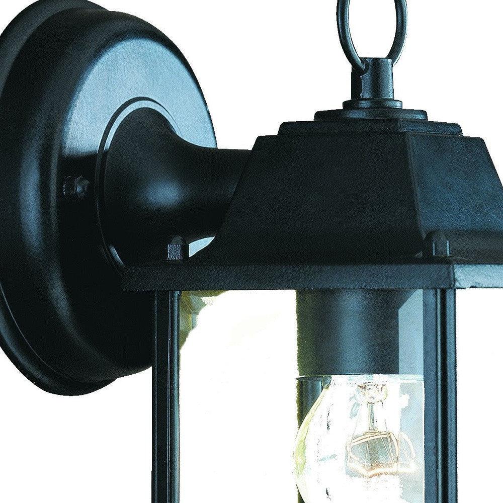 Matte Black Hanging Glass Lantern Wall Light - AFS