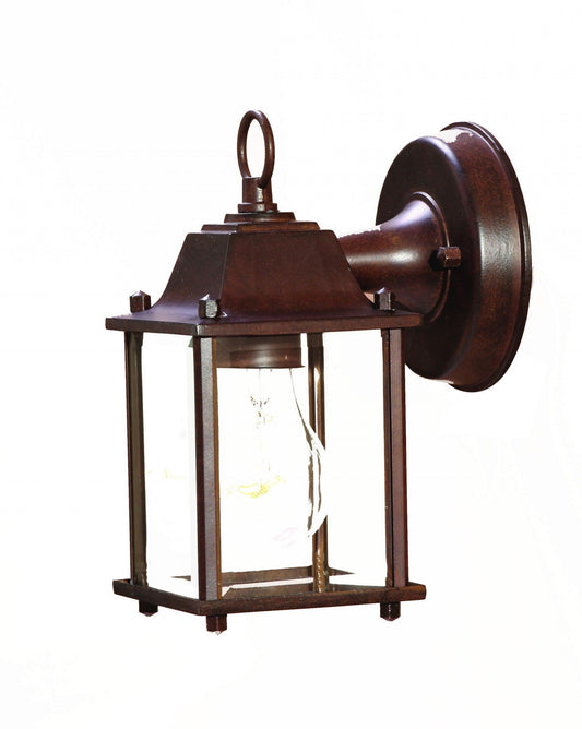 Dark Brown Hanging Glass Lantern Wall Light - AFS