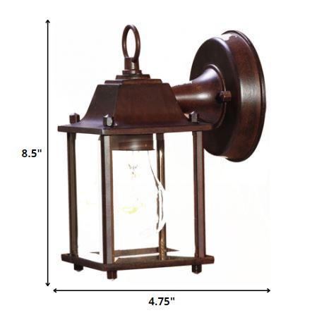 Dark Brown Hanging Glass Lantern Wall Light - AFS