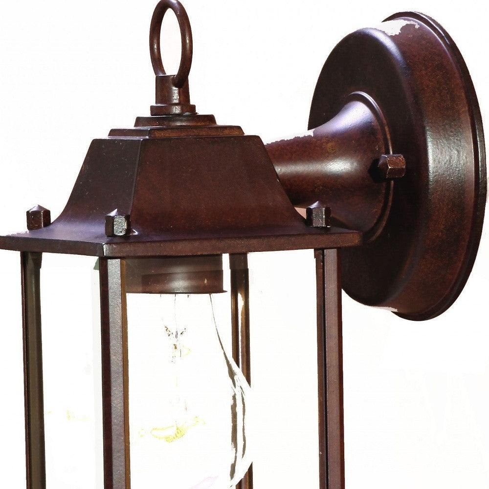 Dark Brown Hanging Glass Lantern Wall Light - AFS